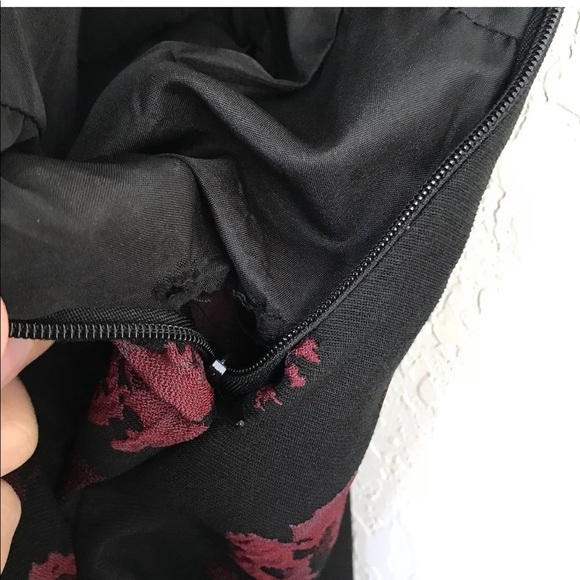 BB Dakota Black Red Floral Print Sleeveless Dress - Picture 6 of 8